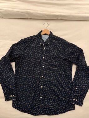 Banana Republic Men’s Navy Banana Print Button Down